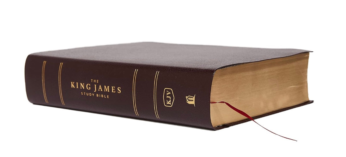 KJV, The King James Study Bible, Bonded Leather, Burgundy, Red Letter, Full-Color Edition - Candlelight Inspiration 